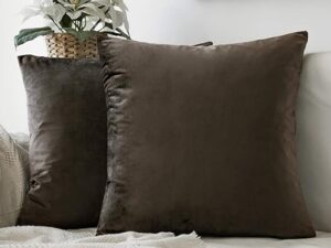 کوسن دیزاین پرشده مخمل رنگ قهوه ای کد 228 مجموعه 1عددی